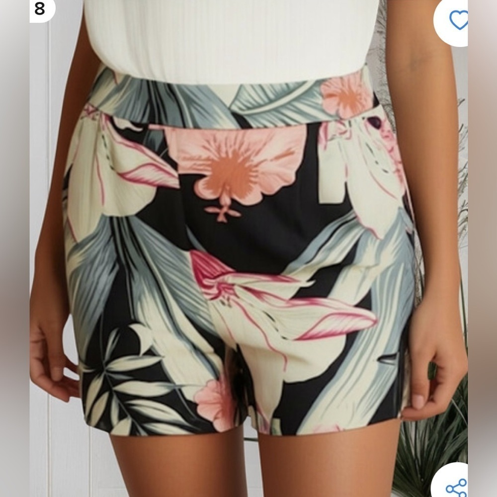 Jasmine & Juliana | High Waist |Tropical Print |Hidden Zip |Dress Shorts |Size 2